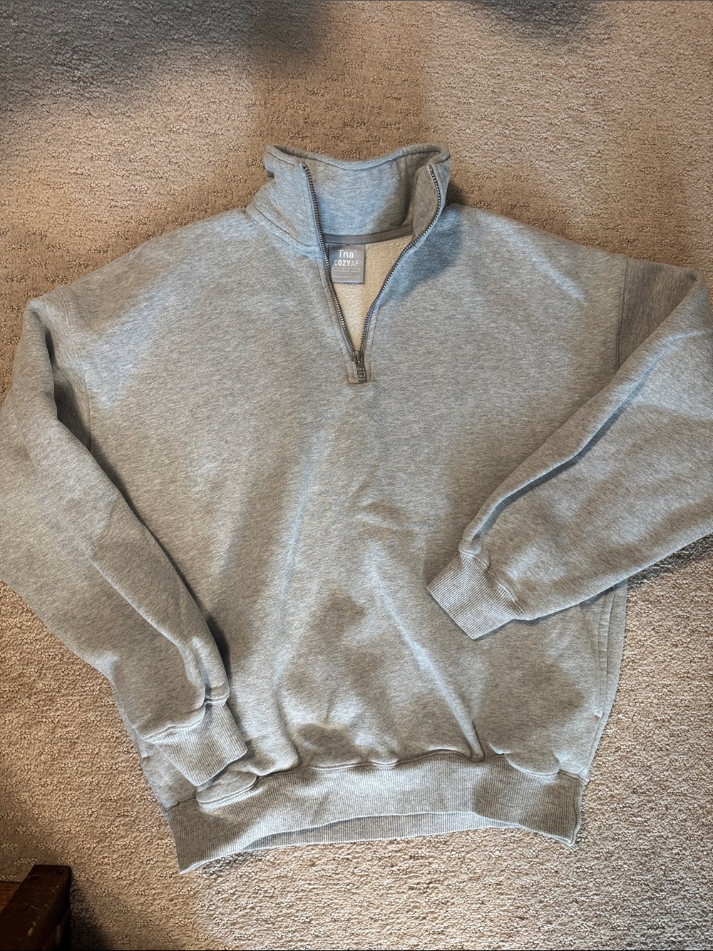 TNA Gray Half-Zip Pullover Sweatshirt